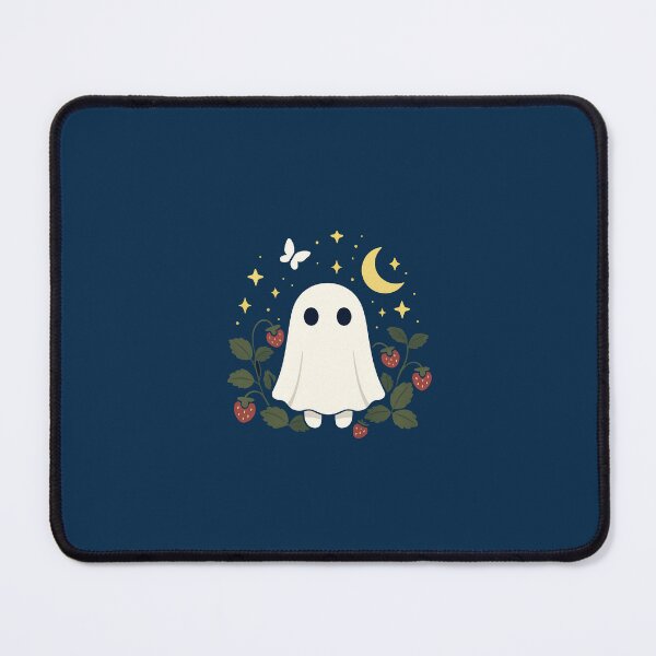 Item preview, Cute Ghost in Strawberry Garden – Nighttime Whimsy Illustration designed and sold by Heavenly-Cloudz.