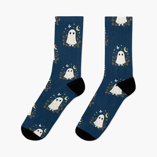 Item preview, Cute Ghost in Strawberry Garden – Nighttime Whimsy Illustration designed and sold by Heavenly-Cloudz.
