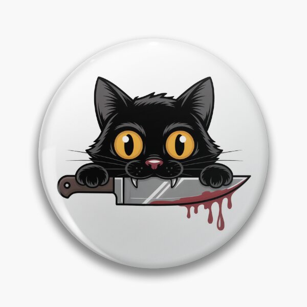 Item preview, Cat with Knife - Cute but Dangerous Cat Cartoon Art designed and sold by YourSocialBae.