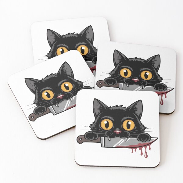 Item preview, Cat with Knife - Cute but Dangerous Cat Cartoon Art designed and sold by YourSocialBae.