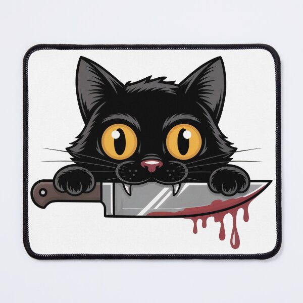 Item preview, Cat with Knife - Cute but Dangerous Cat Cartoon Art designed and sold by YourSocialBae.