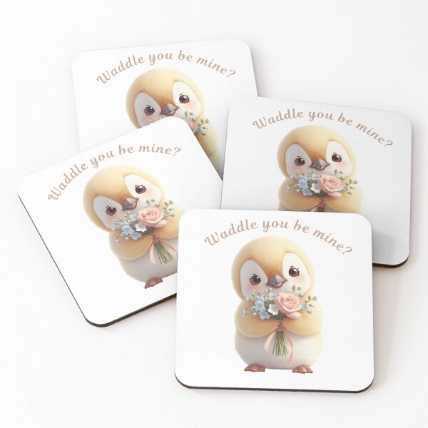 Item preview, Kawaii Penguin with Flower Bouquet – Adorable Pastel Animal Sticker / Print designed and sold by Beiek.