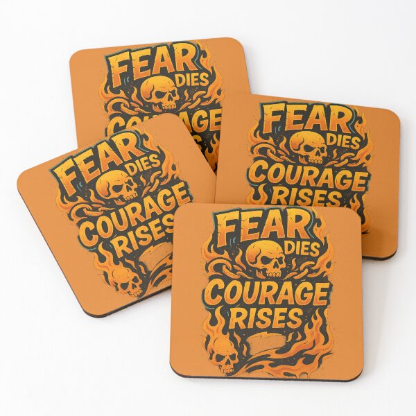 Item preview, Fear Dies, Courage Rises – Skull Graffiti Flame Style designed and sold by RedHow.