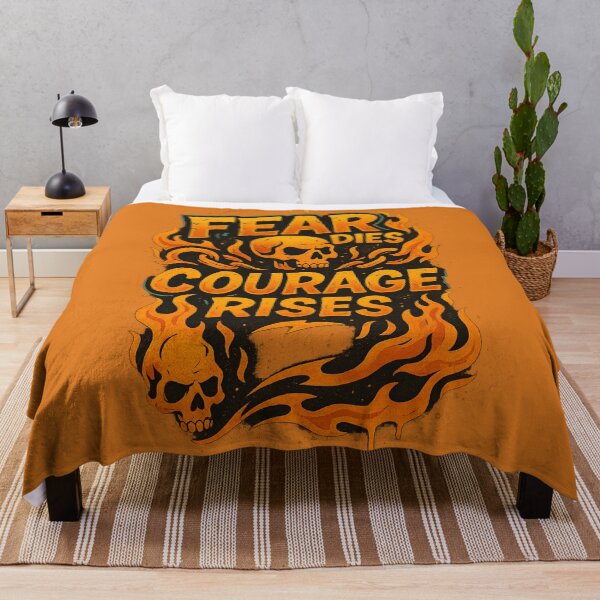 Item preview, Fear Dies, Courage Rises – Skull Graffiti Flame Style designed and sold by RedHow.