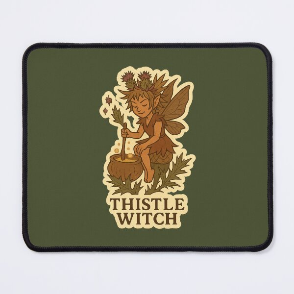Item preview, Thistle Witch – Sitting on a Magical Cauldron designed and sold by WitchPrint.