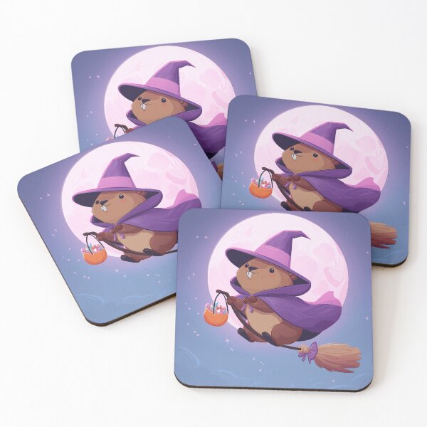 Item preview, Witch Beaver Flying on a Broom – Halloween Beaver designed and sold by apseen.