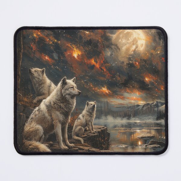 Item preview, Wolves Under Cosmic Moonlit Sky designed and sold by Daagath.