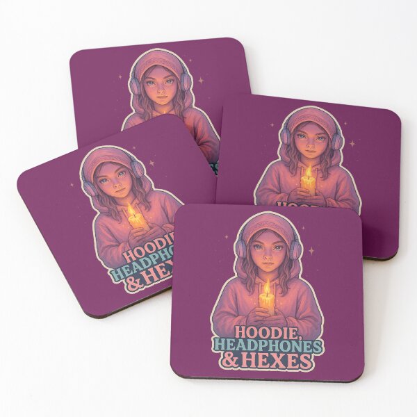 Item preview, Hoodie, Headphones & Hexes – Modern Witch Illustration designed and sold by WitchPrint.