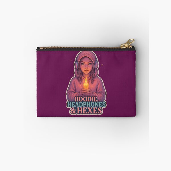Item preview, Hoodie, Headphones & Hexes – Modern Witch Illustration designed and sold by WitchPrint.