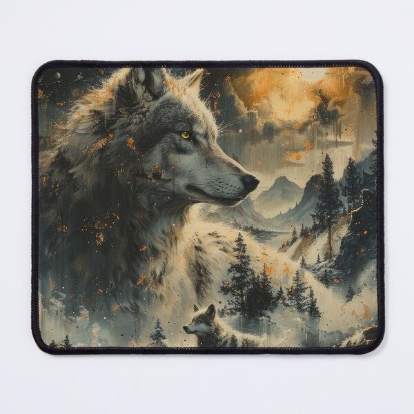 Item preview, Wolf in a mystical mountain landscape designed and sold by Daagath.