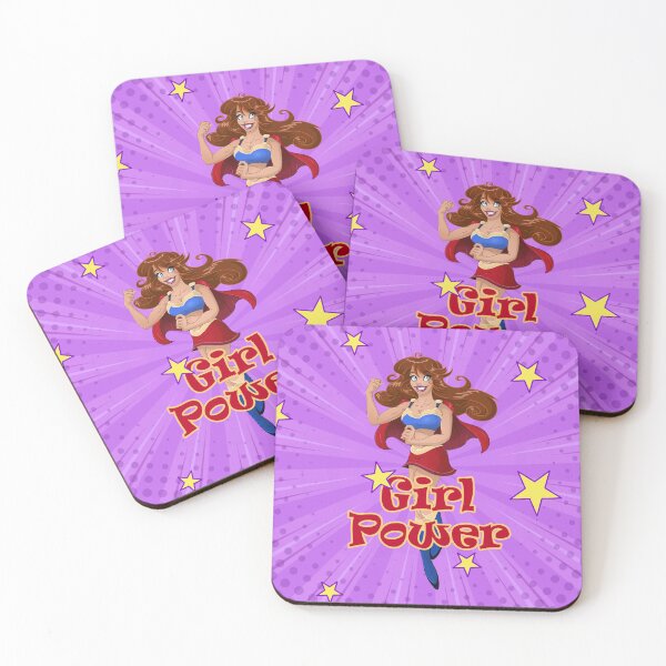 Item preview, Strong Woman with Red Cape and Girl Power text designed and sold by Liron Peer's Magical Store.