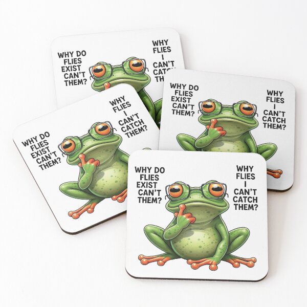 Item preview, Funny Thinking Frog – Why Do Flies Exist Meme Illustration designed and sold by New Dragon.