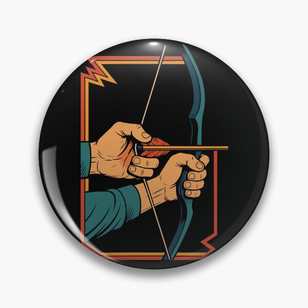 Artikelvorschau, Bogenschießen Bogen Ziel Bogenschütze Hände Retro entworfen und verkauft von LuminOrb.