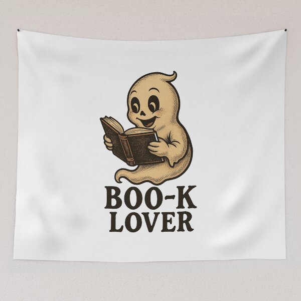 Item preview, Cute Book Lover Ghost Halloween designed and sold by Prints-by-Olaf.
