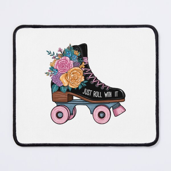Item preview, Floral Roller Skate – Just Roll With It Retro Skating Design designed and sold by Kreacraft.