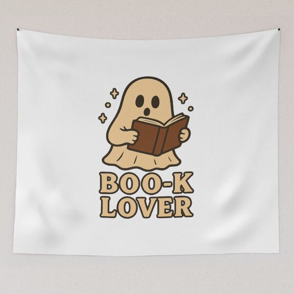 Item preview, Cute Book Lover Ghost Halloween designed and sold by Prints-by-Olaf.