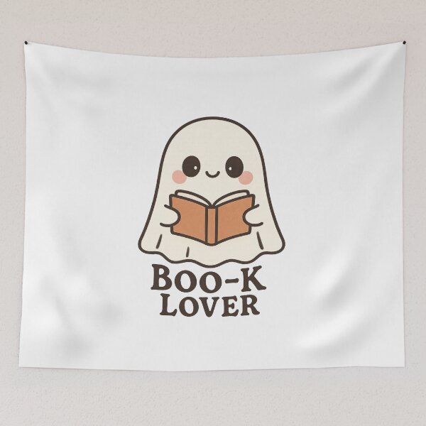 Item preview, Cute Book Lover Ghost Halloween designed and sold by Prints-by-Olaf.