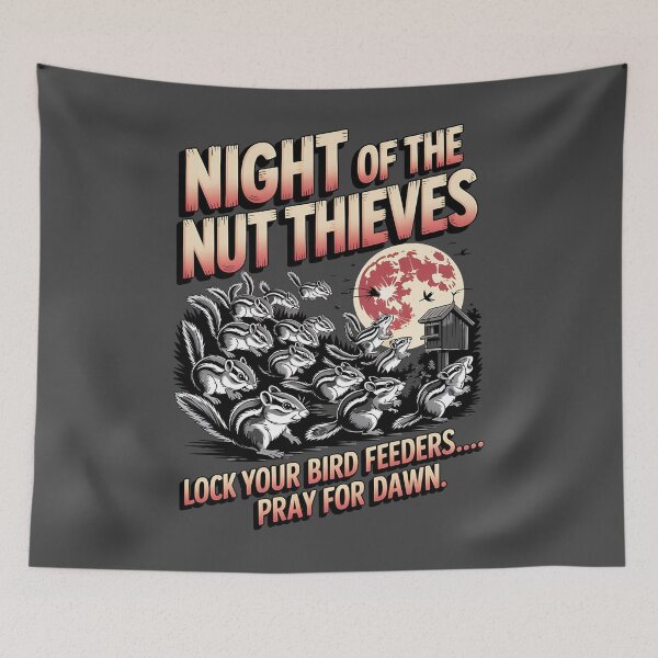 Item preview, Night of the nut thieves - Chipmunk halloween - Chipmunk horror - Chipmunk monster - Chipmunk nutty designed and sold by JansenGS.
