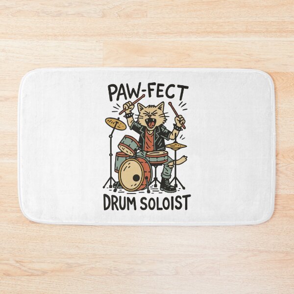 Item preview, Paw-fect Drum Soloist Cat designed and sold by SnappyPNG.
