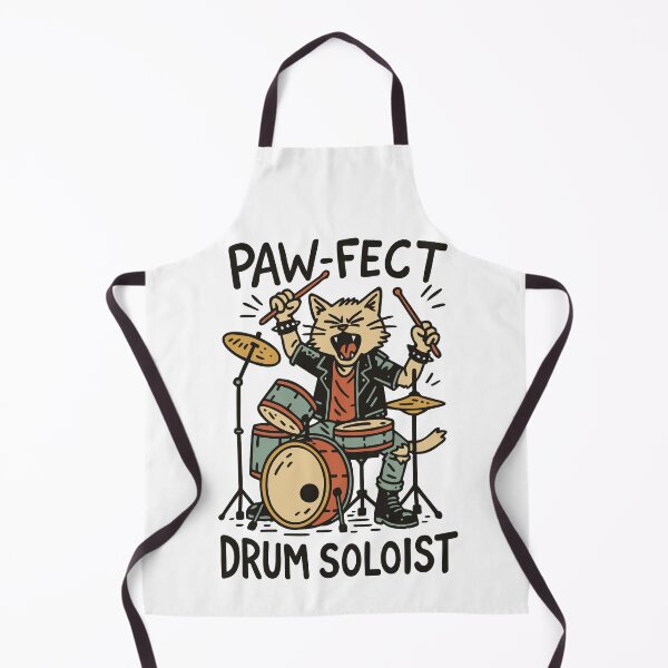 Item preview, Paw-fect Drum Soloist Cat designed and sold by SnappyPNG.