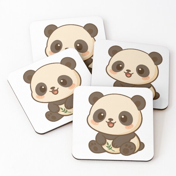 Item preview, Cute kawaii beige panda with green leaf designed and sold by JuKoArt.