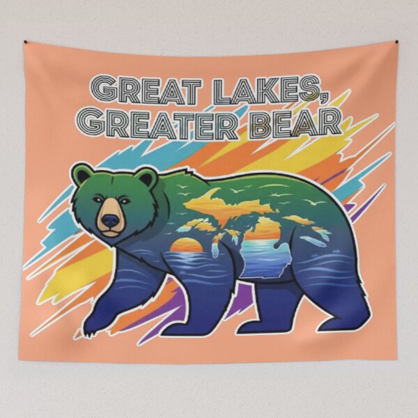 Item preview, Great Lakes, Greater Bear - Michigan, USA, Travel Design, Bear designed and sold by Karina Creative Studio.