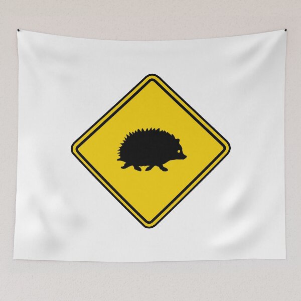 Item preview, Hedgehog crossing sign  designed and sold by Deathoftheself.