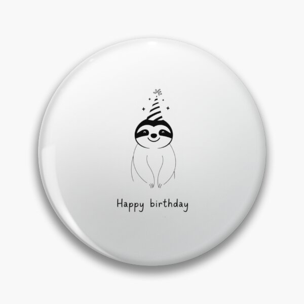 Item preview, Minimalist Sloth Birthday Card simple monochrome cute black white gift happy cake designed and sold by CheeseBlueprint.