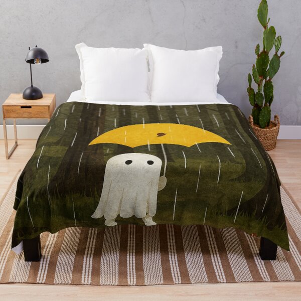 Item preview, Cute Ghost in Rainy Forest – Autumn Umbrella  designed and sold by Heavenly-Cloudz.