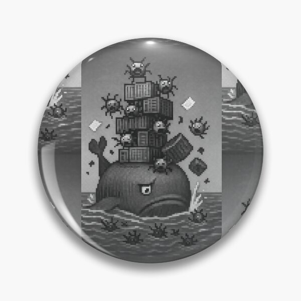Item preview, Sinking Docker Containers – Pixel Art in Grayscale designed and sold by nozhove.