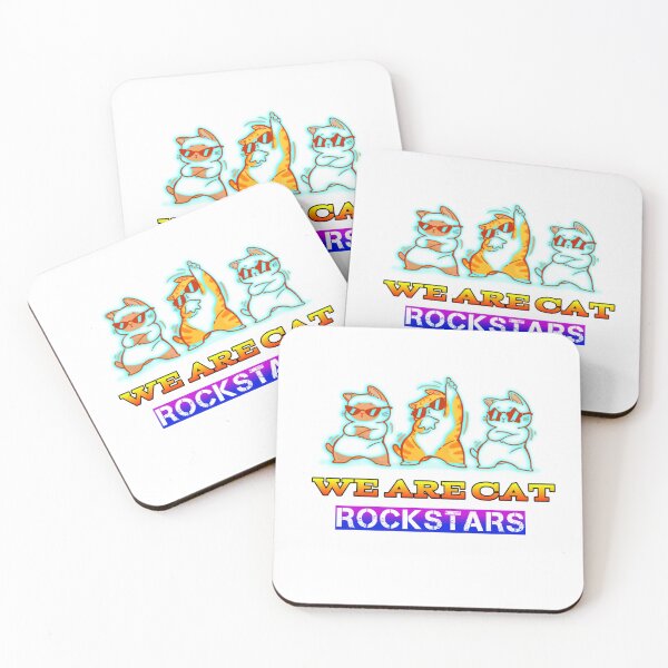 Item preview, Funny Cat Rockstars Neon Art designed and sold by ExploreAura Studio.
