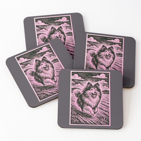 Item preview, The Sheltie - Linocut Edition (pink) designed and sold by Ophelia's Wardrobe.