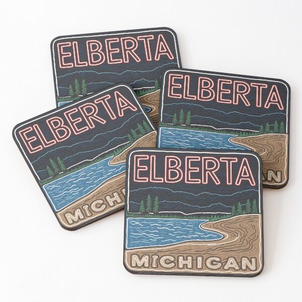 Item preview, Neon Sand Dunes Elberta Michigan designed and sold by TheOldMittenIllustrated.
