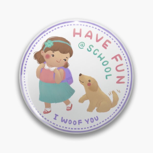 Item preview, Have Fun at School Girl and Puppy Illustration designed and sold by Kyut-Yum.