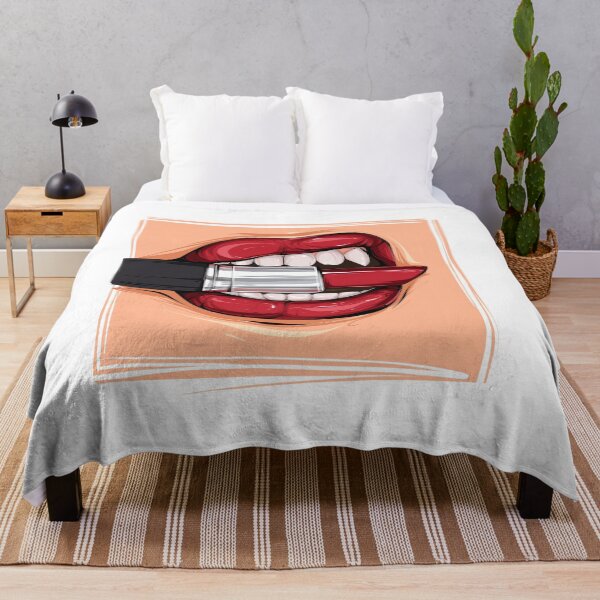 Item preview, Juicy red lips holding a red lipstick in a sleek black case designed and sold by JuKoArt.