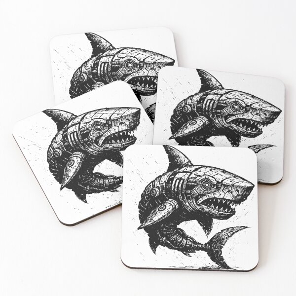 Item preview, Cybernetic Shark Mech Horror Art designed and sold by Pixel-Up.