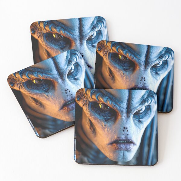 Item preview, Humanoid Alien with Detailed Blue Skin designed and sold by OneMillionSpot.
