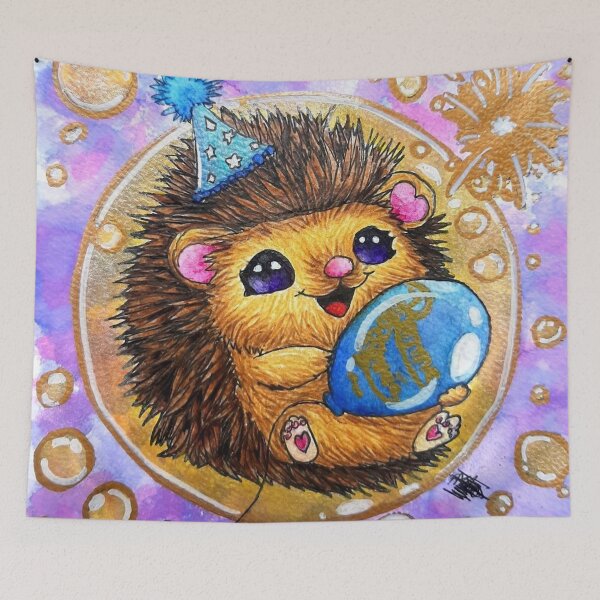 Item preview, Hedgehog, champagne bubbles designed and sold by LoupAnge51.