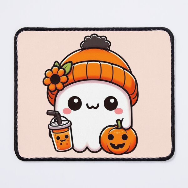 Item preview, Kawaii Ghost Wearing Beanie and Drink Boba Tea designed and sold by MakersFolly.