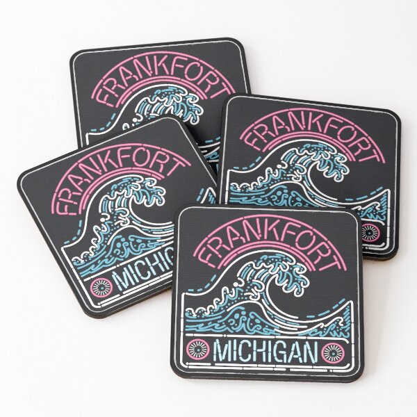 Item preview, Neon Wave Frankfort Michigan  designed and sold by TheOldMittenIllustrated.