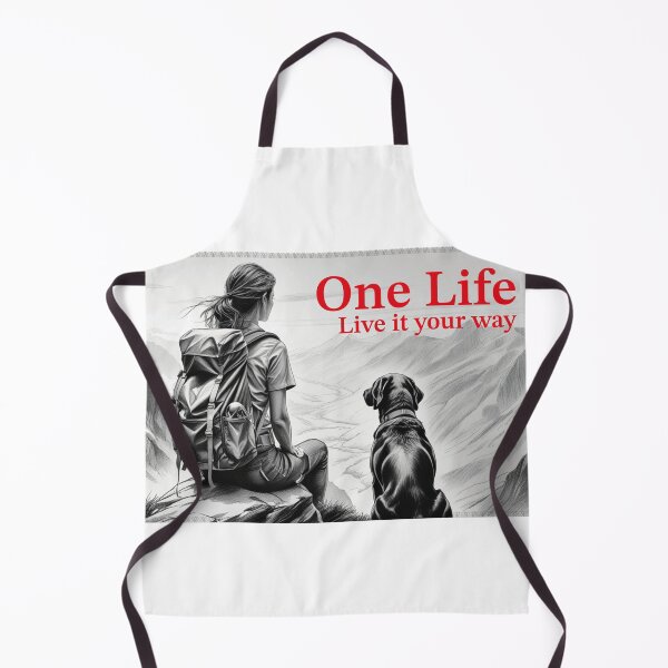 Item preview, One Life Mug, Chocolate Labrador mom with mountain views  designed and sold by Cycling Tails.