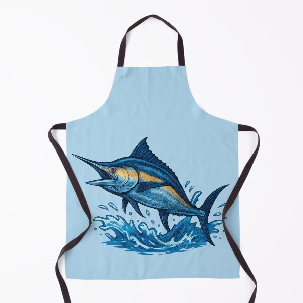 Item preview, Blue Marlin Leaping – Sportfishing Illustration designed and sold by NoRestDesigns.