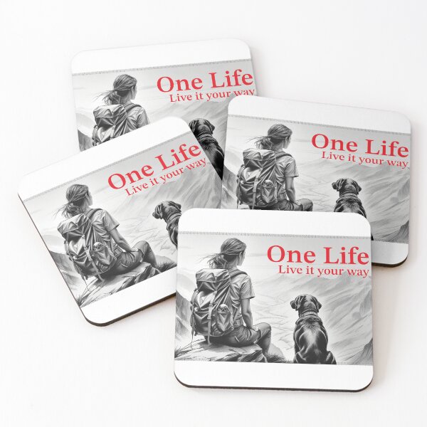 Item preview, One Life Mug, Chocolate Labrador mom with mountain views  designed and sold by Cycling Tails.