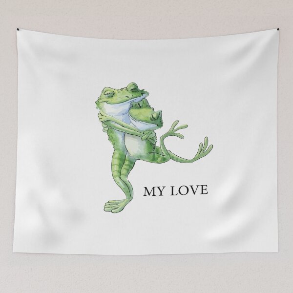 Item preview, Romantic Frogs Hugging in Love designed and sold by artistcamellia.