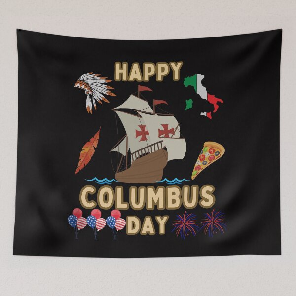 Item preview, Happy Columbus Day Italian American Heritage Shirt Patriotic USA Holiday Pizza Ship Design  designed and sold by MojNetSerwis WWK.