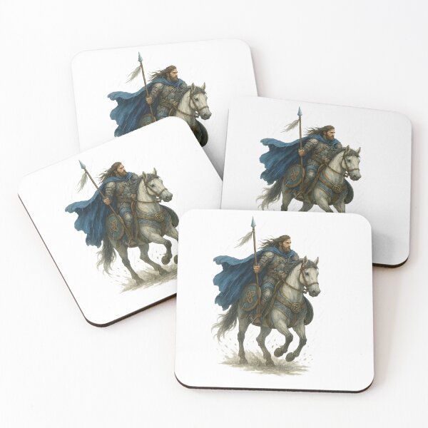 Item preview, Celtic Warrior on White Horse – Medieval Fantasy Art designed and sold by CelticSoulShop.