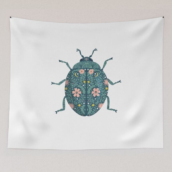 Item preview, Floral Beetle with Botanical Patterns designed and sold by artistcamellia.