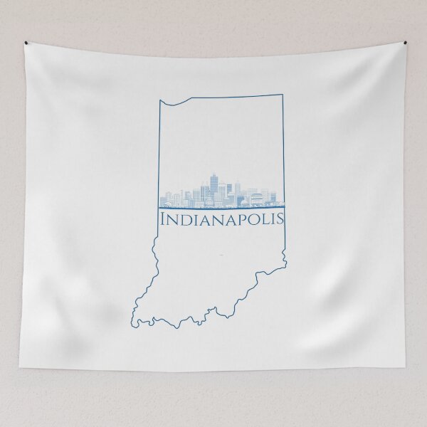 Item preview, Indianapolis State outline Skyline Design designed and sold by BlesstB.