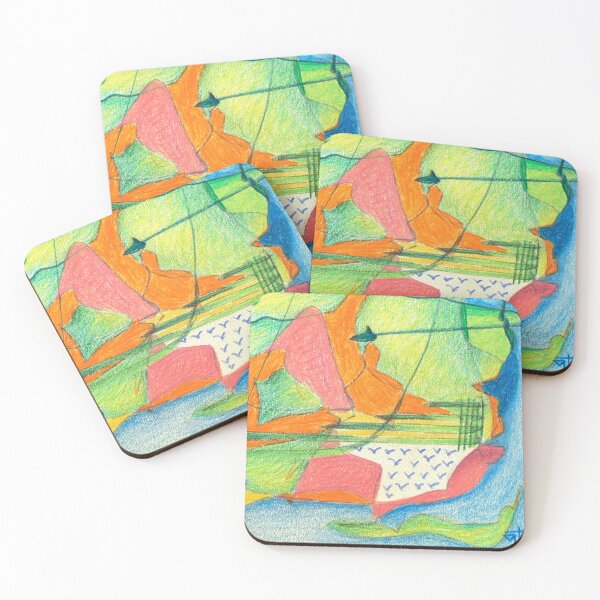 Item preview, abstract 2. Boats visiting the garden island. designed and sold by Tereza Pilar  Art.