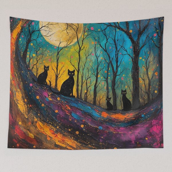 Item preview, Colorful Spooky Cats  designed and sold by TheDarkWardrobe.